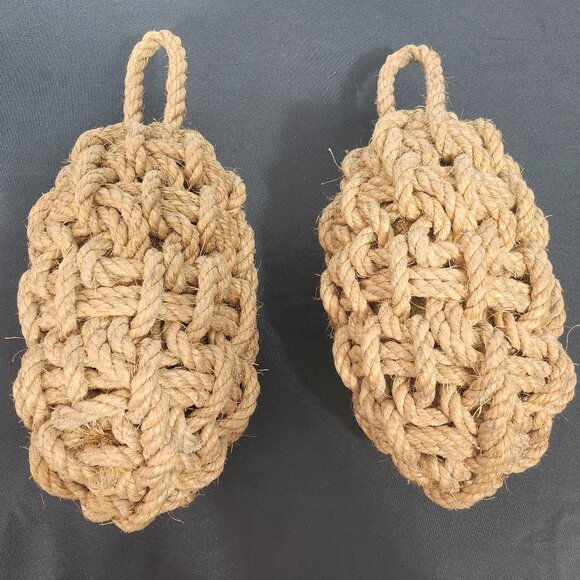 Vintage Nautical Rope Fender Knot Buoy, Set of 2 - Picture 1 of 6
